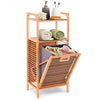 Tilt out Bamboo Shelf Slat Frame Storage Laundry Hamper