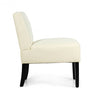 Accent Chair Fabric Upholstered Leisure Chair with Wooden Legs Beige