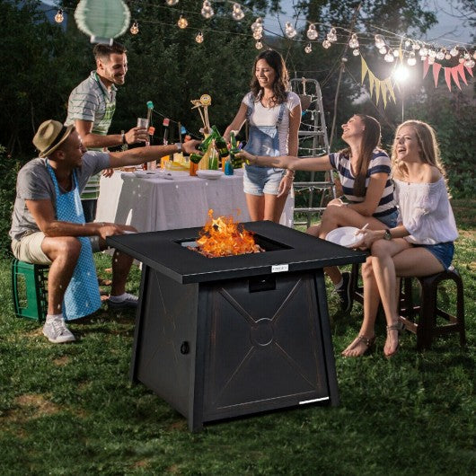 30€� Square Propane Gas Fire Table with Waterproof Cover