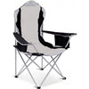 Folding Fishing Camping Chair with Cup Holder Side Bag-Gray