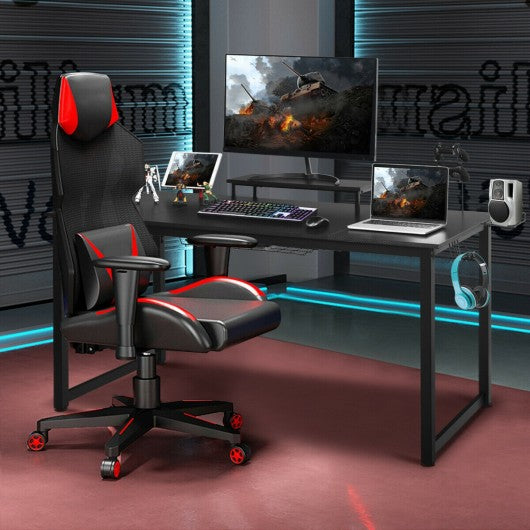 63 inch Gaming Desk with Monitor Shelf Tablet Board