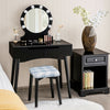 Vanity Makeup Dressing Table with 8 Light Bulbs-Black