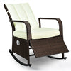 Patio Wicker Porch Garden Lawn Reclining Rocking Chair