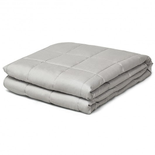 12 lbs Weighted Blankets 100% Cotton with Glass Beads-Light Gray