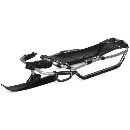 Snow Racer Sled w/ Textured Grip Handles & Mesh Seat
