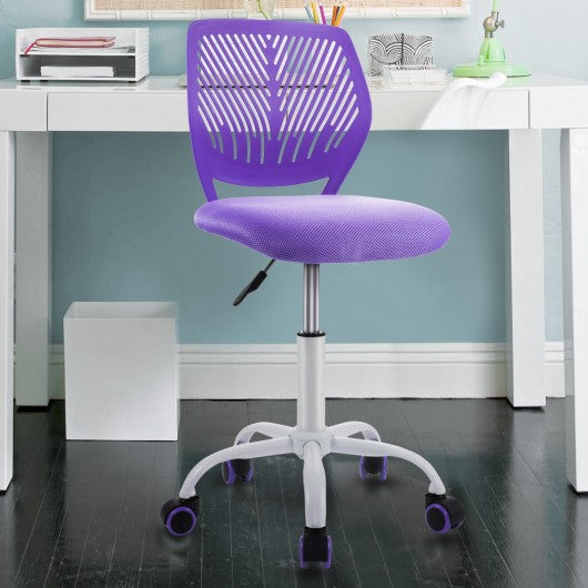 Adjustable Office Task Desk Armless Chair