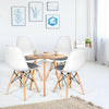 4Pcs Mid Century Dining Chair with Linen Cushion-White