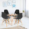 4Pcs Mid Century Dining Chair with Linen Cushion