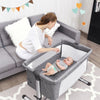 Portable Infant Travel Bassinet Crib with Carrying Bag-Gray