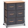 6-Drawer Fabric Display Dresser Storage Cabinet with Wheels