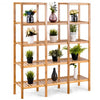 Multifunctional Bamboo Shelf Flower Plant Display Stand