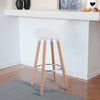 Set of 2 ABS Bar Stool with Wooden Legs