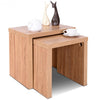 Set of 2 Nesting Wooden Coffee End Table Side Table