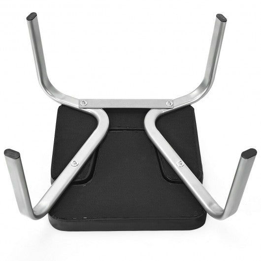Yoga Iron Headstand Bench w/ PVC Pads for Family Gym-Black
