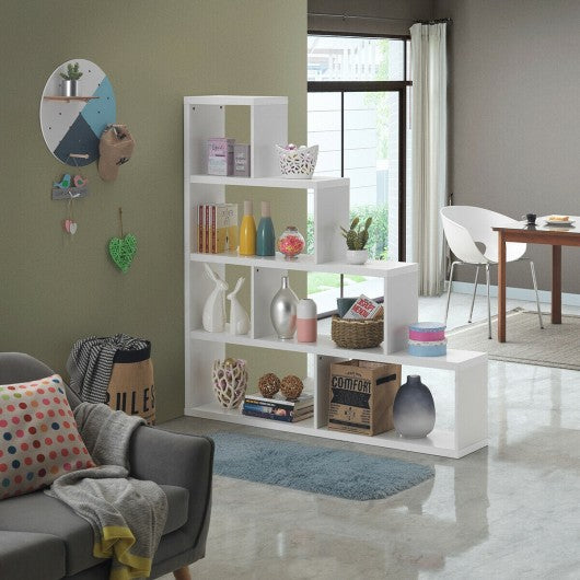 6 Cubes Ladder Shelf Corner Bookshelf Storage Bookcase