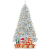 7.5Ft Hinged Unlit Artificial Silver Tinsel Christmas Tree