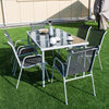 7 Piece Patio Furniture Steel Table Chairs Dining Set