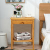 Multipurpose Bamboo Nightstand End Table Storage Shelf