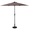 9FT Patio Solar Umbrella LED Patio Market Steel Tilt W/ Crank Outdoor New-Tan