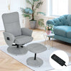 Fabric Massage Swivel Lounge Recliner with Ottoman