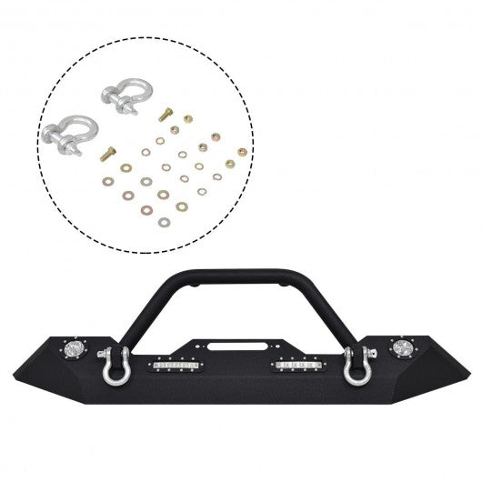 Jeep Wrangler JK Winch Plate Front Bumper w/ LED Lights