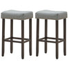 Set of 2 Nailhead Saddle Bar Stools 29