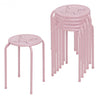 Set of 6 Stackable Backless Round Metal Stool Set