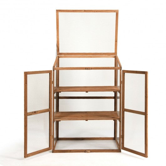 Portable Wooden Garden Cold Frame Greenhouse