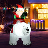 6.5 ft Christmas Inflatable Santa Riding Polar Bear with Shaking Head LED Lights