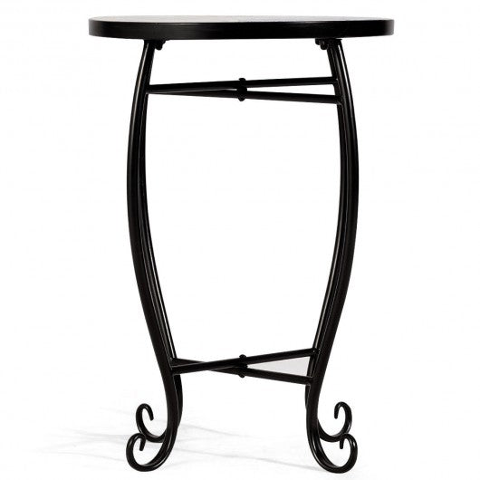 Outdoor Indoor Steel Accent Plant Stand Cobalt Table