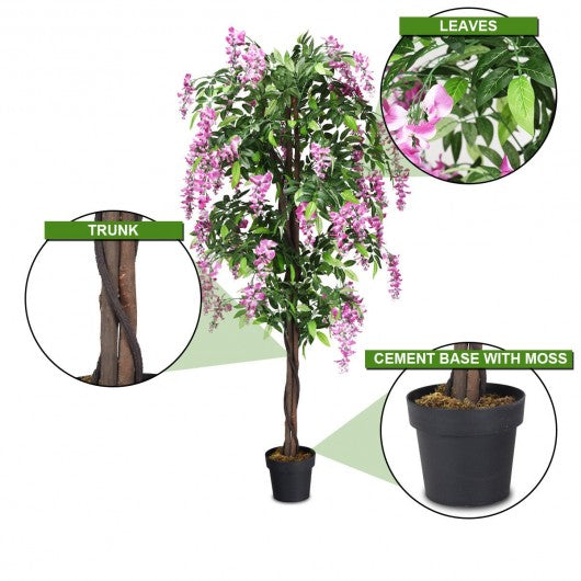 6-Feet Artificial Wistera Silk Indoor-Outdoor Tree