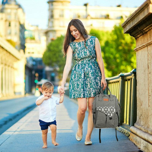 Waterproof Large Diaper Bag Backpack w/ USB Charging