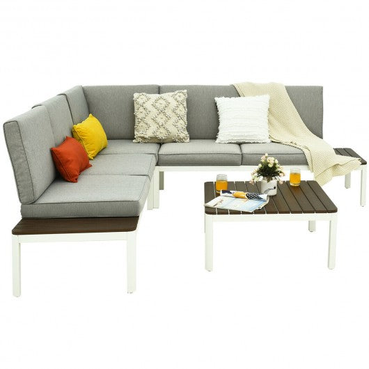 4PCS Patio Aluminum Conversation Furniture Set