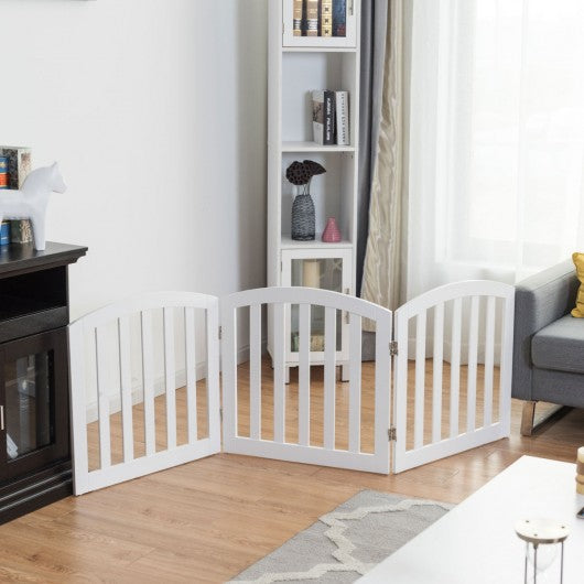 24'' Configurable Folding Standing 3 Panel Wood Pet Fence