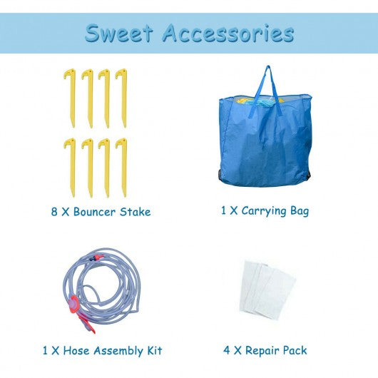 Double Side Inflatable Water Slide Park with Climbing Wall