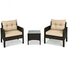 3PCS Outdoor Patio Rattan Conversation Set