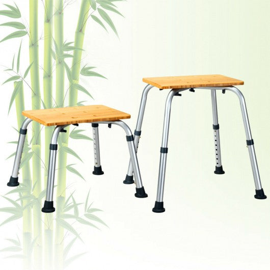 Square Shaped Bamboo Bath Seat Shower Chair