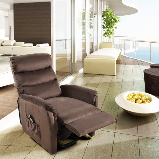 Electric Fabric Lift Chair Recliner and Footrest /w Remote Control