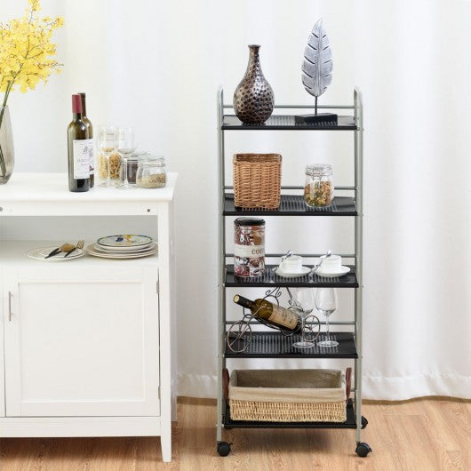 5 Tiers Storage Cart Rack Utility Shelf