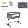 Portable Infant Travel Bassinet Crib with Carrying Bag-Gray