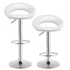 Set of 2 Bar Stools Adjustable PU Leather Swivel Chairs