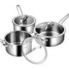 Nonstick Stainless Steel Cookware Set with Glass