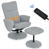 Fabric Massage Swivel Lounge Recliner with Ottoman