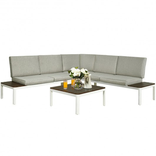 4PCS Patio Aluminum Conversation Furniture Set