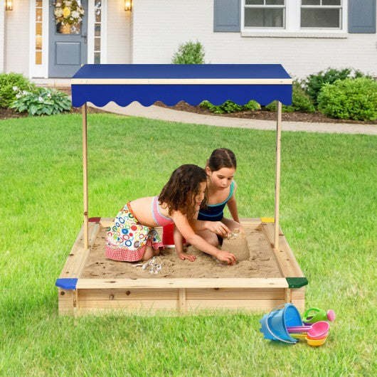 Kids Outdoor Playset Wooden Sandbox