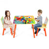 Kids Table and 2 Chairs Set with Cartoon Pattern