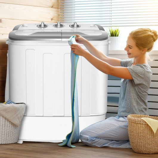 8 lbs Compact Mini Twin Tub Spinner Washing Machine