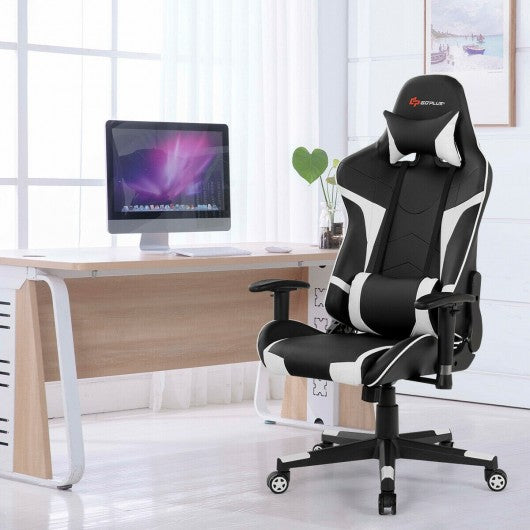 Reclining Swivel Massage Gaming Chair with Lumbar Support