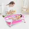 Baby Folding Collapsible Portable Bathtub w/ Block-Pink