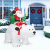 6.5 ft Christmas Inflatable Santa Riding Polar Bear with Shaking Head LED Lights